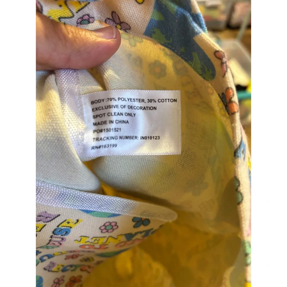 Be Kind to Our Planet Canvas Tote Bag Crossbody Cream Multicolor Eco Friendly